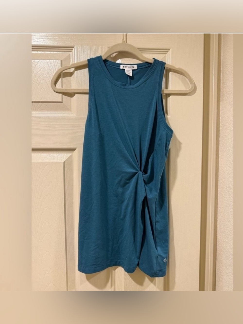 Athleta Teal Twist Front Tank Top XS | Sleeveless Activewear